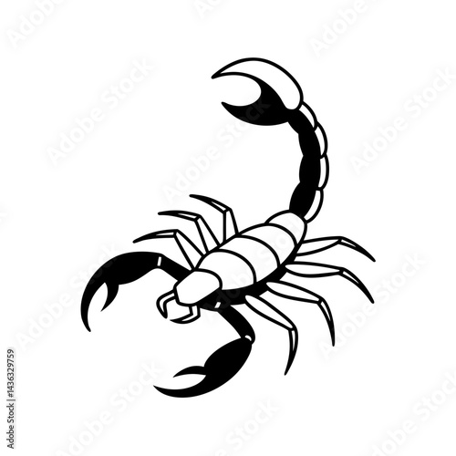 Scorpion with raised tail silhouette illustration 