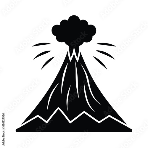 Volcano Flat Vector Illustration