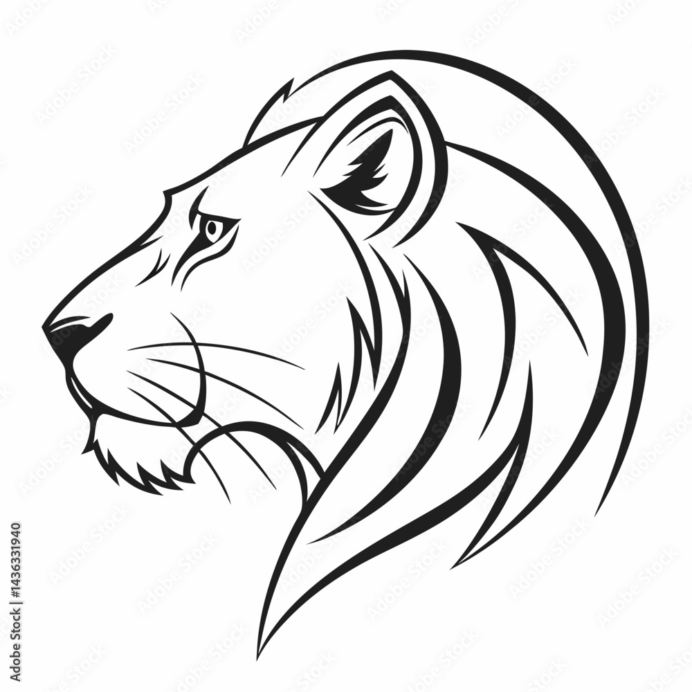 Obraz premium Lion Face Logo Vector Design