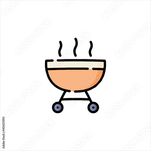 vector illustration of a cooking pot