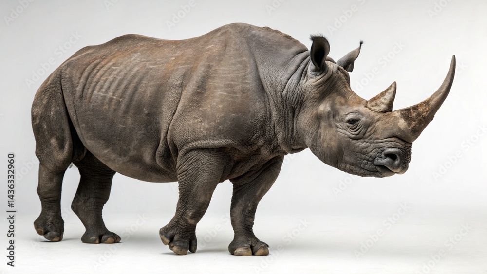 Obraz premium Black Rhinoceros on studio background 