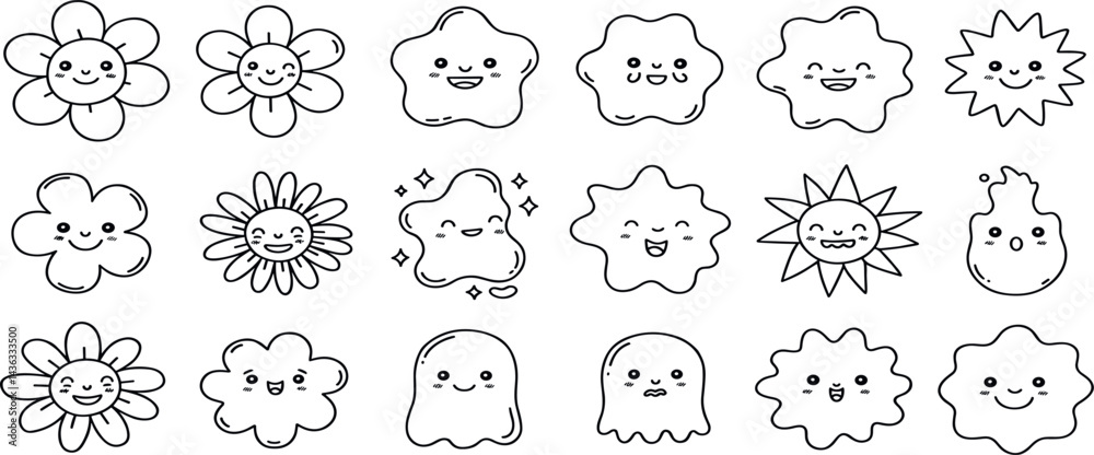 funny cartoon illustrations with smiling character and mascots Vector logo design template and graphic elements for advertising, branding, posters and banners funny cartoon illustrations with smiling character and mascots Vector logo design template and graphic elements for advertising, branding, posters and banners