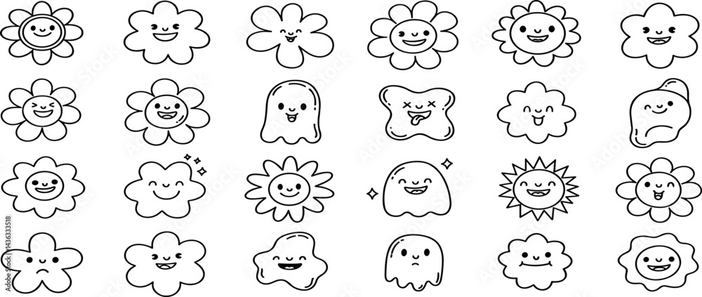 funny cartoon illustrations with smiling character and mascots Vector logo design template and graphic elements for advertising, branding, posters and banners funny cartoon illustrations with smiling character and mascots Vector logo design template and graphic elements for advertising, branding, posters and banners