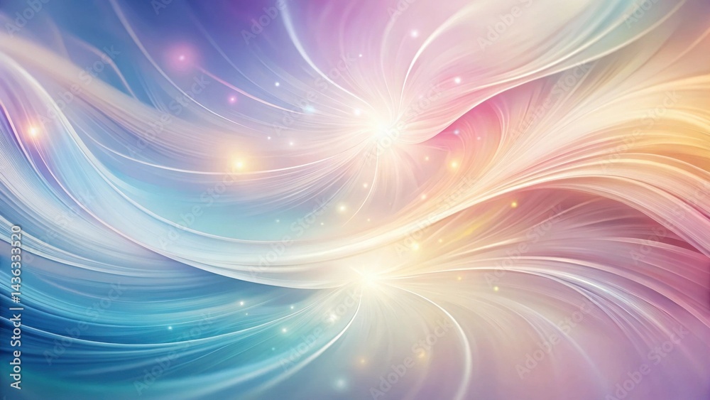 Fototapeta premium Serene Pastel Swirls An Abstract Design Featuring Intertwined, Radiant Curves and Glimmering Lights