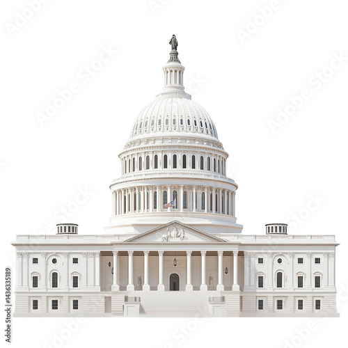 United States Capitol Building facade showcasing its architectural design