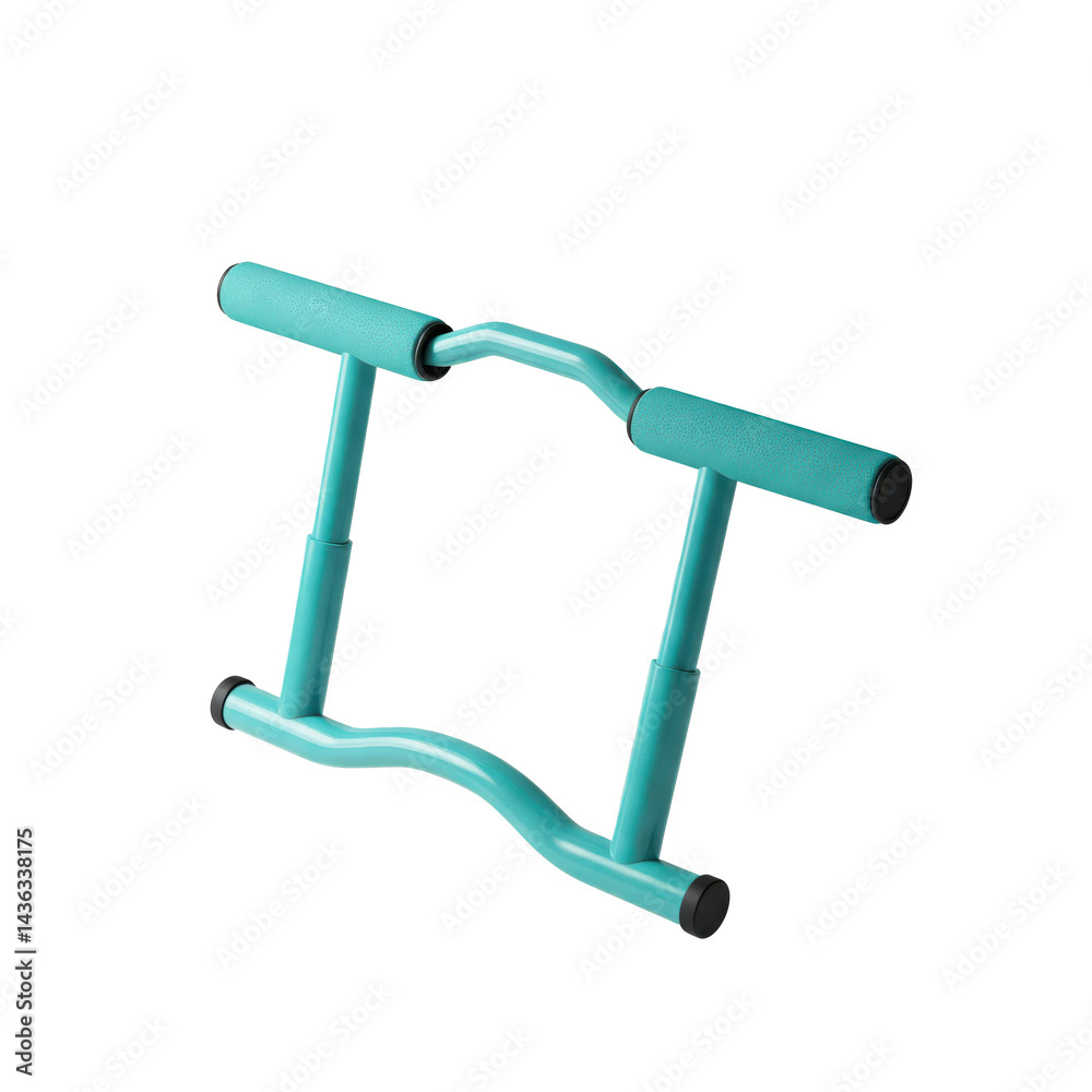 teal portable sit-up assistant bar on a solid white background teal portable sit-up assistant bar on a solid white background