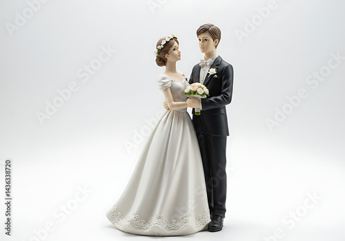 Romantic Wedding Couple Figurine: Elegant Bride and Groom Statue