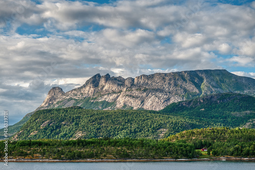 Obraz na płótnie Landscapes of Ulsvag, the Hamadoy community, Norland, Norway w salonie