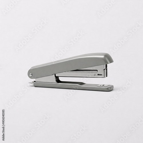 Black stapler isolated on white background. 3d illustration.