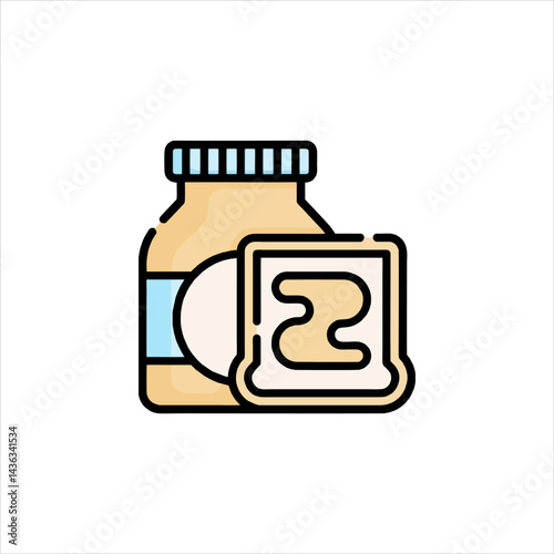 vector illustration of a bottle of milk