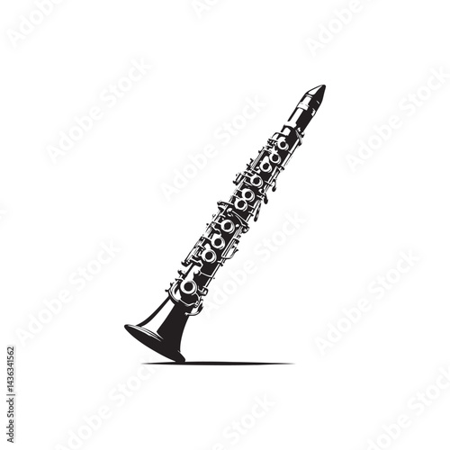 Melodic Currents: A Stylish Collection of Clarinet Vector Silhouettes Highlighting the Elegant Form, Smooth Tones, and Timeless Beauty of This Classic Woodwind Instrument.
