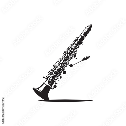 Melodic Currents: A Stylish Collection of Clarinet Vector Silhouettes Highlighting the Elegant Form, Smooth Tones, and Timeless Beauty of This Classic Woodwind Instrument.