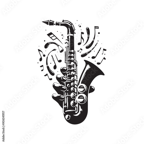 Melodic Currents: A Stylish Collection of Clarinet Vector Silhouettes Highlighting the Elegant Form, Smooth Tones, and Timeless Beauty of This Classic Woodwind Instrument.