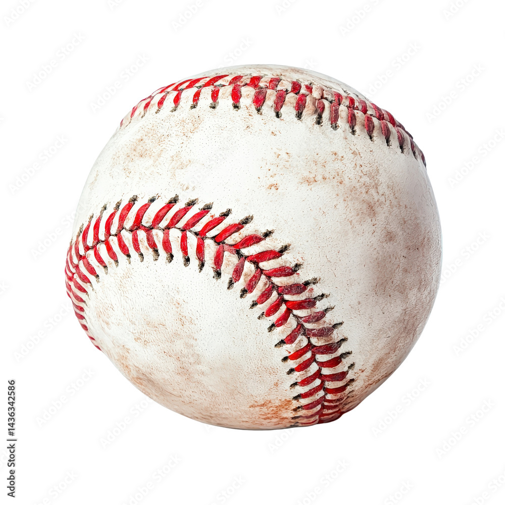 custom made wallpaper toronto digitalA Worn Baseball with Scuffs and Stains on a White Background, Perfect for Sports Themes