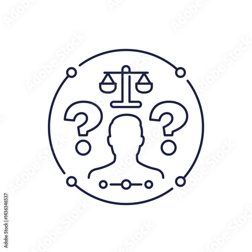 legal questions icon in line design