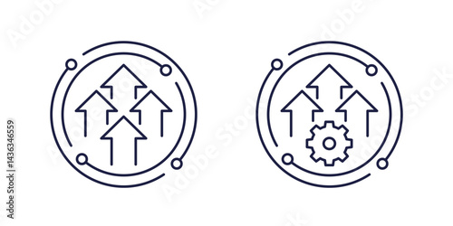 growth cycle icons in line design