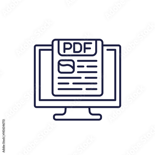 PDF viewer or editor line icon