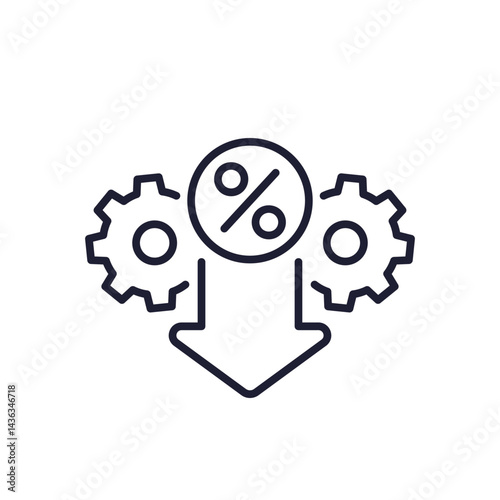 percent down icon in line design