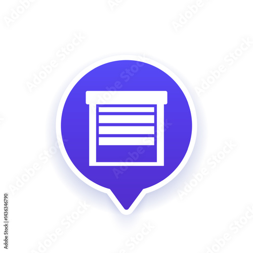 shutter door icon, vector pictogram