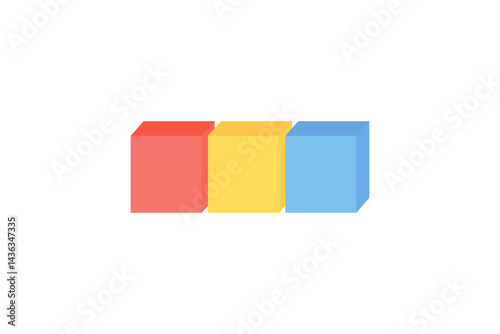 Colorful blocks. Leisure, childhood, education, preschool learning concepts. Flat decorative vector design isolated illustration.