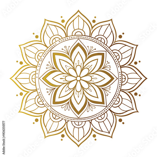 Circular pattern in the form of a mandala. Henna tattoo mandala. Mehndi style. Decorative pattern in oriental style. Coloring book page.