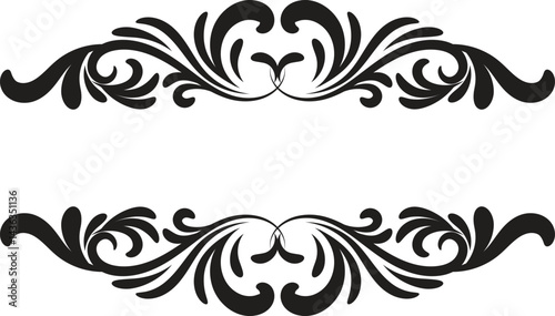 Vector vintage royal title border or text frame ornament elements, Luxury vintage Border wedding invitation card abstract floral frame 