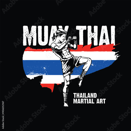 muay thai martial art artwork