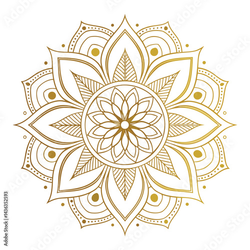 Circular pattern in the form of a mandala. Henna tattoo mandala. Mehndi style. Decorative pattern in oriental style. Coloring book page.