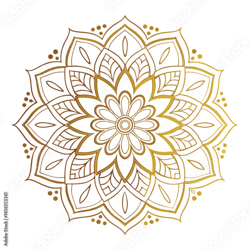 Circular pattern in the form of a mandala. Henna tattoo mandala. Mehndi style. Decorative pattern in oriental style. Coloring book page.
