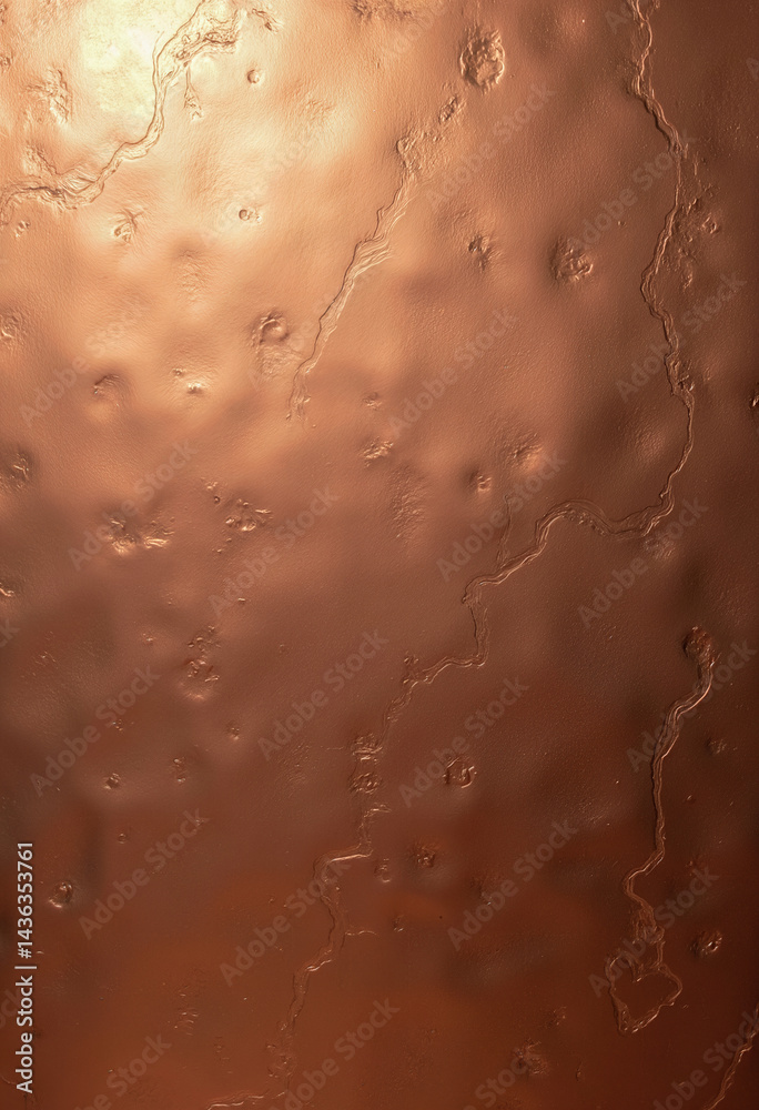 Obraz premium Close-up of a rich copper texture showcasing natural material characteristics, creating a sophisticated noble metal background ideal for elegant designs and premium product visuals. 