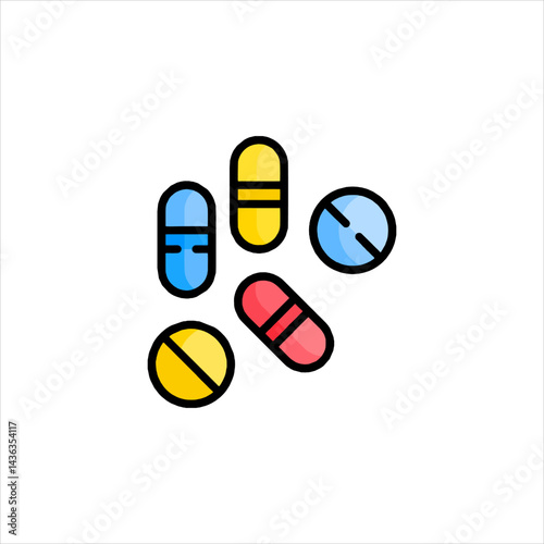 vector illustration of pills