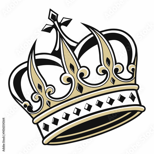 Crown Logo - Royal Emblem, Luxury Vector Design, Gold King Symbol