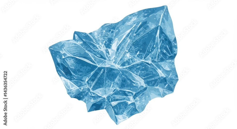 Obraz premium Frozen Shard A vibrant crystalline block of blue ice its sharp facets catching and refracting light