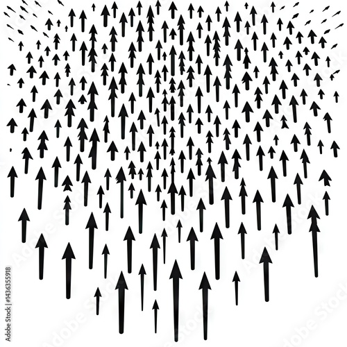 Many upward pointing arrows.  A visual representation of growth, success, or rising trends
