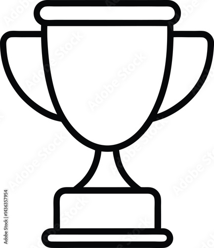 Trophy cup icon in line art style. Victory cup vector. Prize, Winner symbol