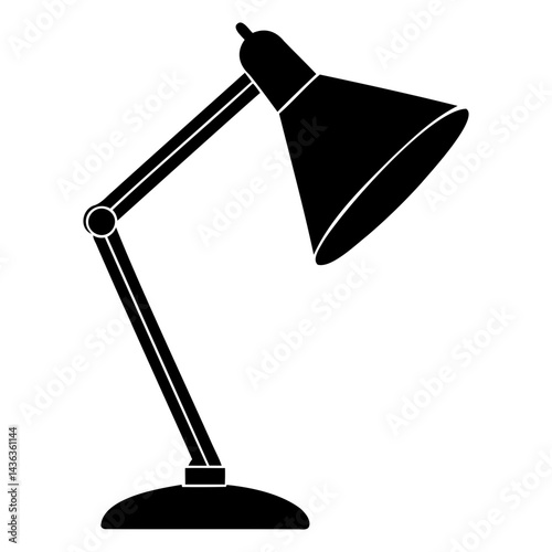 Study Lamp silhouette black vector illustration on transparent background