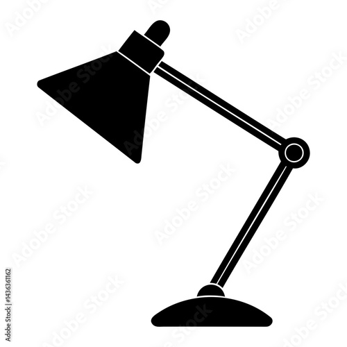 Study Lamp silhouette black vector illustration on transparent background