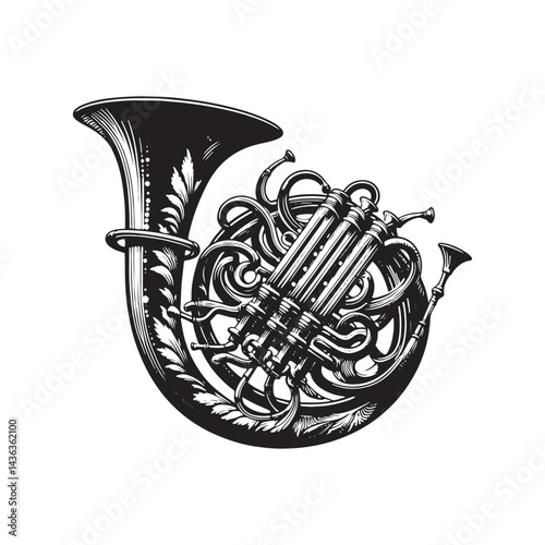Elegance in Woodwind: A Beautiful Collection of English Horn Vector Silhouettes Celebrating the Graceful Shape, Rich Sound, and Classical Charm of This Iconic Instrument.