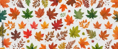 fresh green leaves close-up on white surface illustration