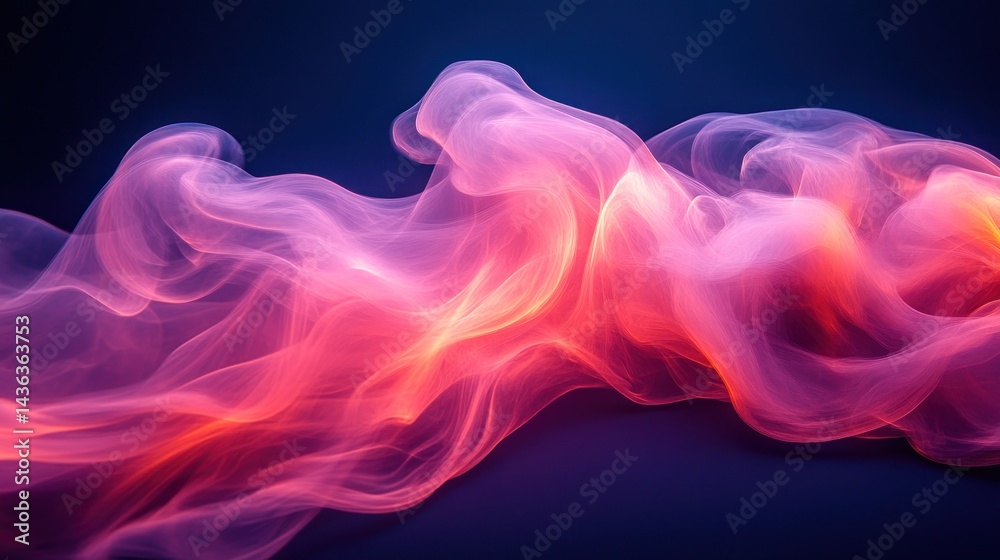Obraz premium Abstract Pink and Orange Smoke Swirls