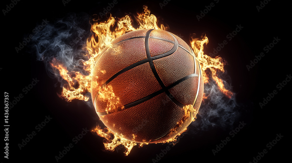Fototapeta premium basketball in flames