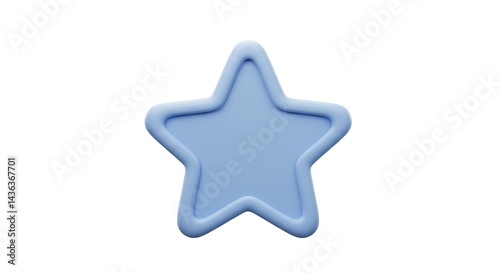 Isolated Blue Star Icon 3d Render on White