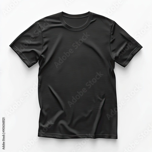 Black t-shirt,  plain,  unisex,  casual,  comfortable photo