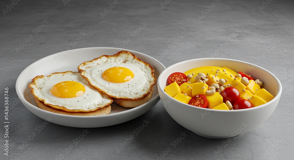 Golden Yolks & Mango Dawn AI Generated Golden Yolks & Mango Dawn AI Generated
