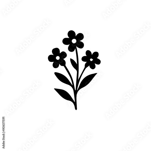 Floral Silhouette Element