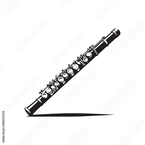 Graceful Melodies: A Beautiful Collection of Flute Vector Silhouettes Celebrating the Sleek Shape, Elegant Sound, and Timeless Beauty of This Classic Woodwind Instrument.
