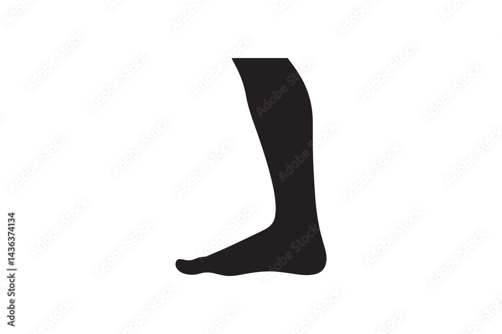 simple and unobtrusive Human leg vector silhouette illustration isolated in white background simple and unobtrusive Human leg vector silhouette illustration isolated in white background