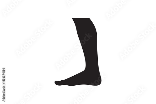 simple and unobtrusive Human leg vector silhouette illustration isolated in white background