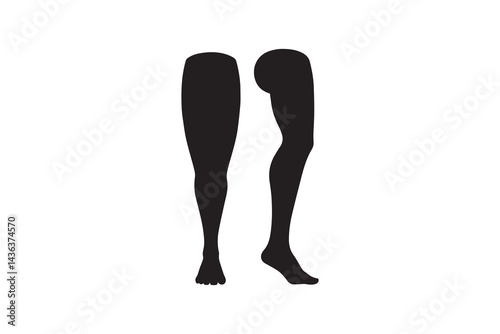 simple and unobtrusive Human leg vector silhouette illustration isolated in white background