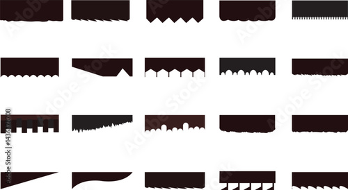  Set of element  header shape vector.